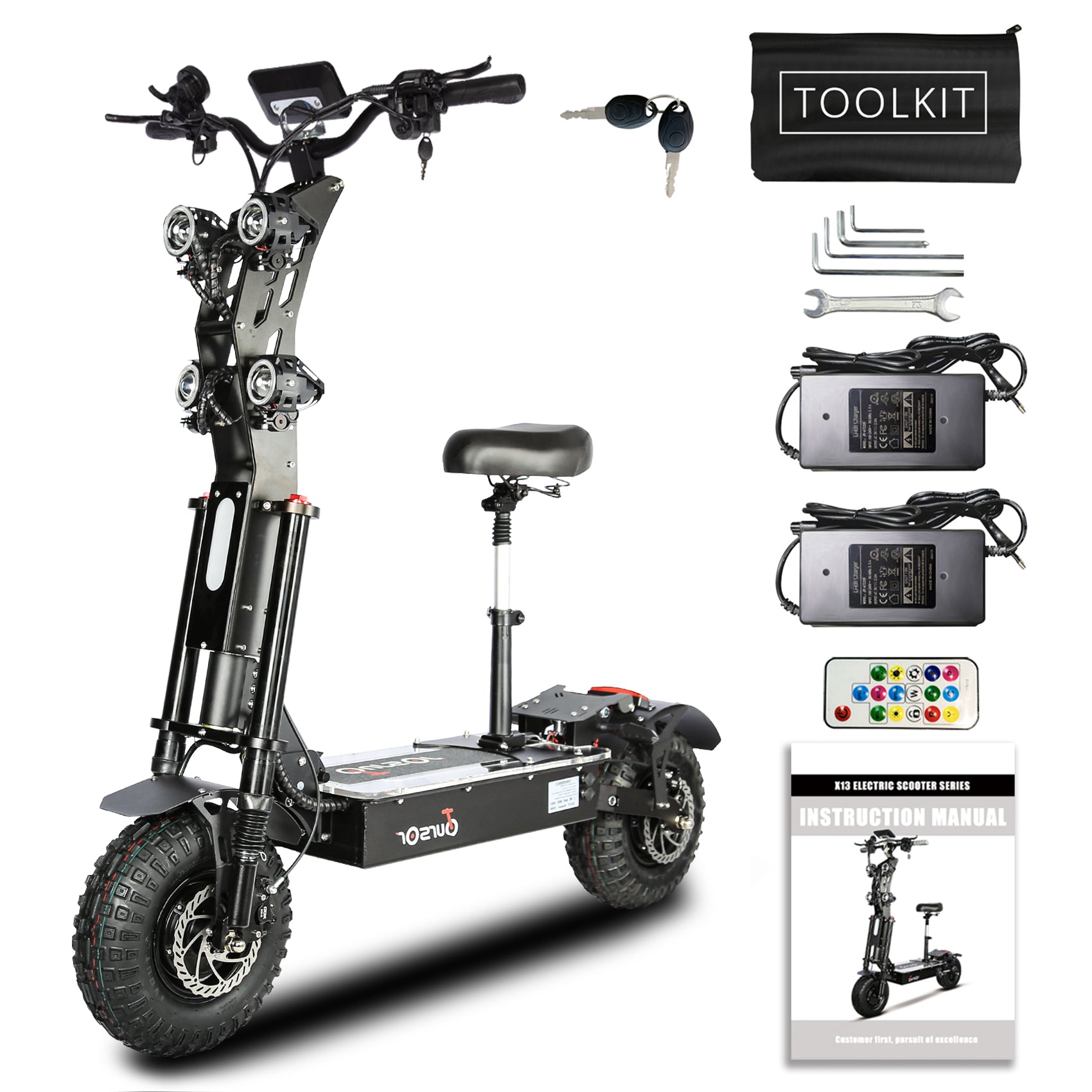 TOURSOR X14 10000W Powerful Dual Motor 72V40Ah Battery E-Scooter